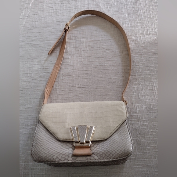 Henri Bendel Croc Embossed Leather Short Crossbody/Shoulder...